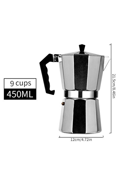 Choice غلاية قهوة ألومنيوم سعة 450 مل للاستخدام المنزلي، إيطالية، ثمانية الأض...