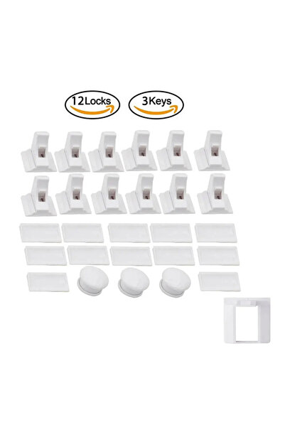Choice 12 قفلًا و3 مفاتيح، أقفال مغناطيسية مقاومة للأطفال - مجموعة من مزاليج ...