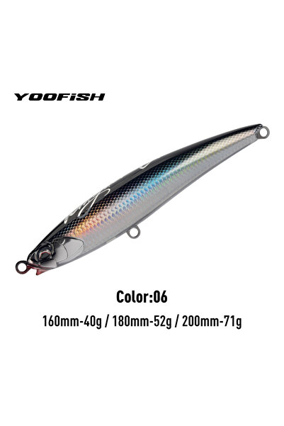 Choice طُعم صيد بحري عائم من نوع YOOFISH GT، بطول 200 مم ووزن 71 غرامًا، رقم ...