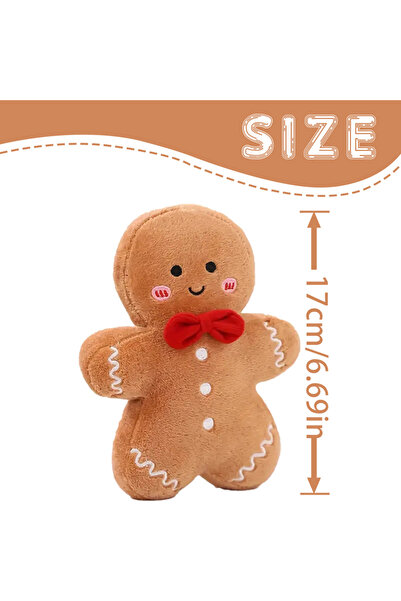 Choice دمية رجل خبز الزنجبيل البنية مقاس 17 سم، دمية قطيفة رائعة لتزيين حفلات...