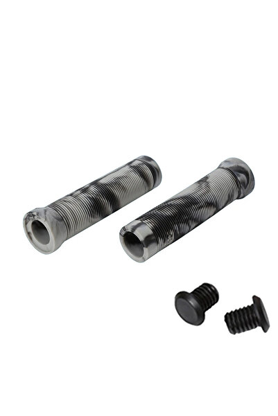 Choice8 مقابض دراجة BUCKLOS 125MM باللون الأسود والرمادي، مقابض مريحة للدراجا...