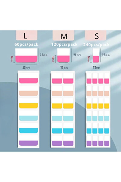Choice S-240 قطعة 240/120/60 قطعة علامات فهرسة لاصقة متعددة الألوان قابلة للك...