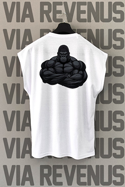 Vordevia Gym Gorilla Sırt cu imprimeu Sırazele de mâneci Zero bumbac 100% Spo...