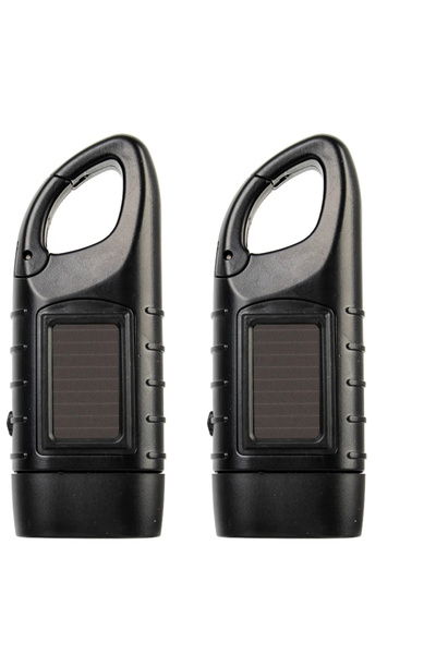 Choice6 مصباحان يدويان يعملان بالطاقة الشمسية LED، أسود اللون، محمولان، يعملا...