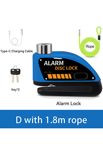 Choice قرص دراجة قابل لإعادة الشحن بقوة 120 ديسيبل، مزود بحبل بطول 1.8 متر، ج...