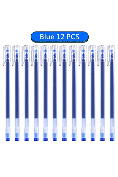 Choice1 0.5mm Blue-12pcs 12 PCS Large capacity 0.5mm Gel pens no refill Stati...