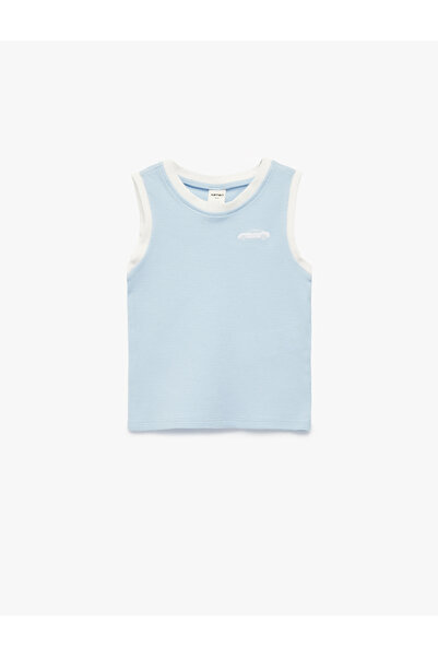 Koton Cotton Crew Neck Sleeveless Embroidery Detailed Tank Top