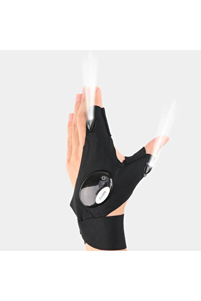 Choice1 1pcs Left battery LED Half Finger Glove for Men Women Outdoor Waterpr...