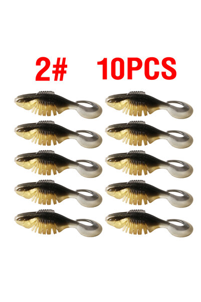 Choice 2 طعم صيد ناعم ذو ذيل ملتف، طعم صناعي، 10 قطع/كيس، 5 سم، 1.85 جم، طعم ...