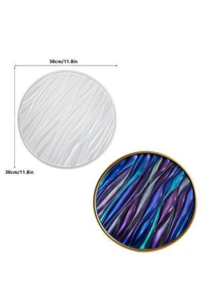 Choice Large wave pallet mo 1 pc large round resin tray mold, wave tray mold,...