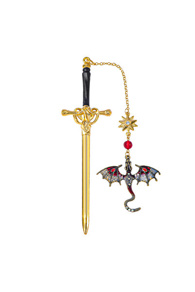 Choice فاصل كتب على شكل تنين، فواصل كتب معدنية على شكل سيف تنين خيالي، إكسسوا...