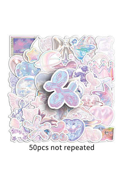 Choice ٥٠ قطعة من الملصقات الملونة الحالمة والأنثوية والأدبية والناعمة واللطي...