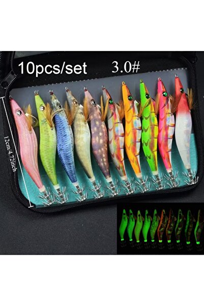 Choice مجموعة من 10 قطع من طعوم صيد الروبيان الحقيقية المضيئة من Ackibbik، طع...