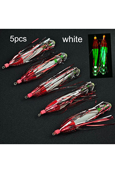 Choice white-5pcs-set-Lure Ackibbik 5pcs Glow Squid Jig Hook Squid Umbrella H...