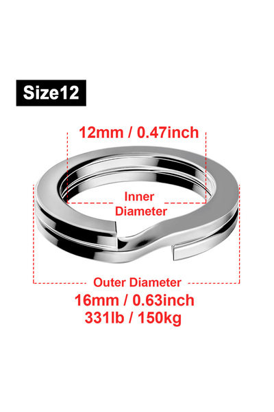 Choice حلقات فيش تريب لصيد الأسماك، مقاس 12، 30 قطعة من الفولاذ المقاوم للصدأ...