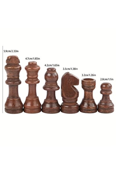 Choice9 5.9cm Chess 32pcs Wooden Chess Pieces Complete Chessmen wood Chess Se...