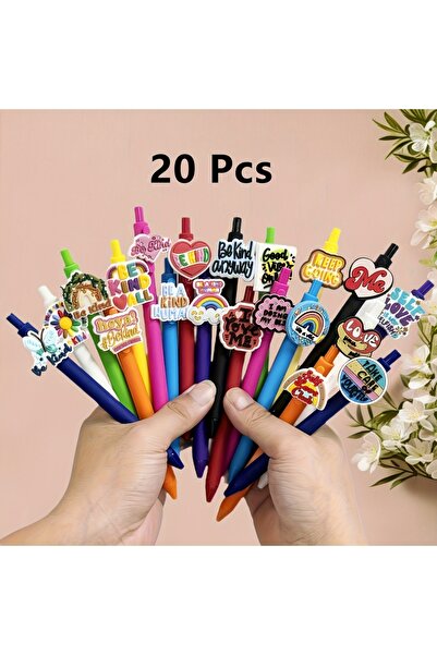 Choice 20 قلم حبر جاف مرح وملهم، مزين باقتباسات ملهمة، لدعم عاطفي للأطفال.