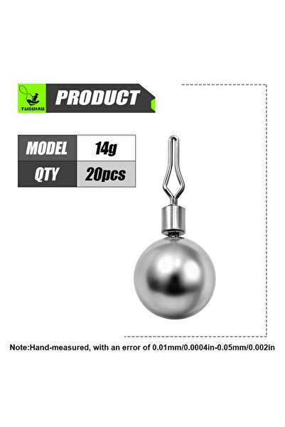 Choice 14 غرام - 20 قطعة [TUODIAO] ثقل غطس دائري، هبوط ثابت، وزن مركز، رمي سلس