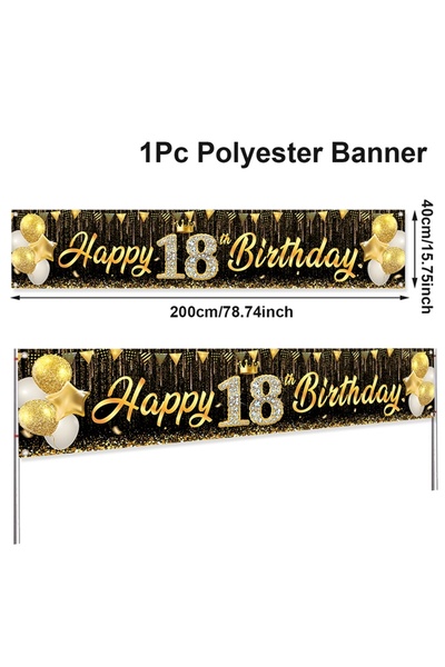 Choice 200-40cm DHFN-1 Happy Birthday Decoration Banner 18th 30th 40th 50th 6...