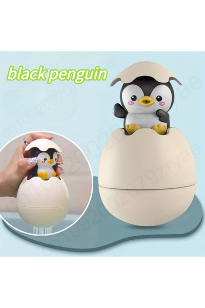 Choice مجموعة ألعاب حمام تفاعلية على شكل بطريق أسود مزودة بأكواب شفط، مثالية ...