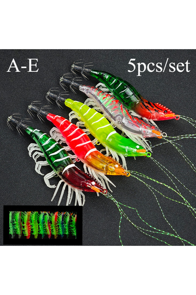 Choice مجموعة من 5 قطع (أ-هـ) - طعم صيد روبيان متوهج من أكيبيك، 10.5 سم، طعم ...