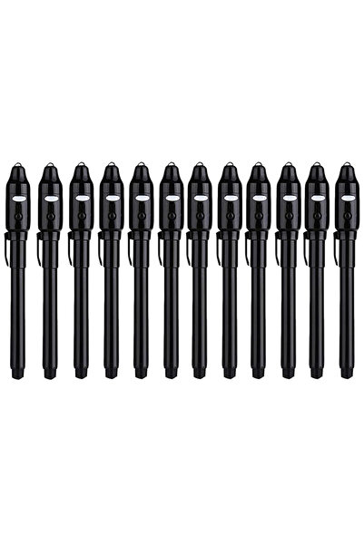 Choice 12 قلم حبر أسود غير مرئي، قلم تجسس مزود بضوء فوق بنفسجي، قلم تحديد سحر...