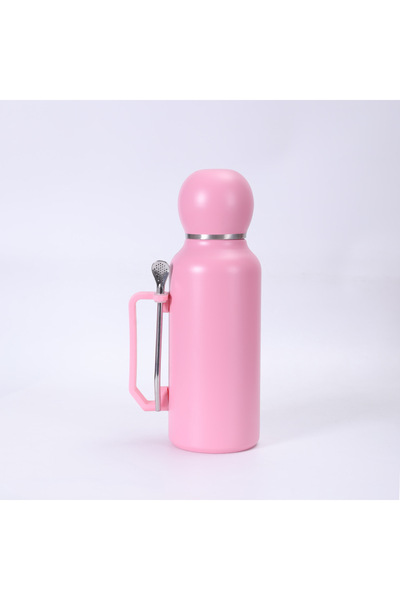 Choice كوب سيارة محمول وبسيط بسعة 1300 مل بلون جذر اللوتس، مزود بملعقة ومقبض ...