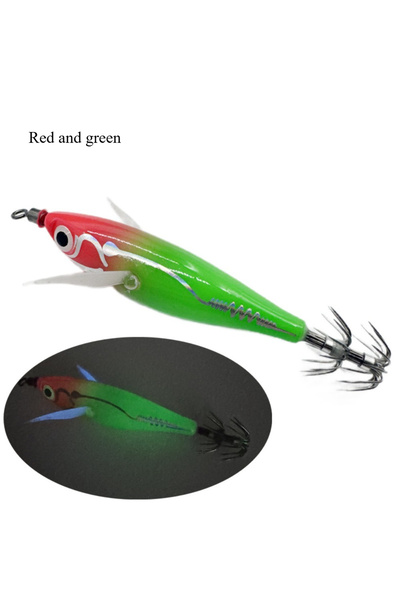 Choice رأس صنارة صيد الحبار من أكيبيك، قطعة واحدة، أحمر وأخضر، 8 سم/3.14 بوصة...