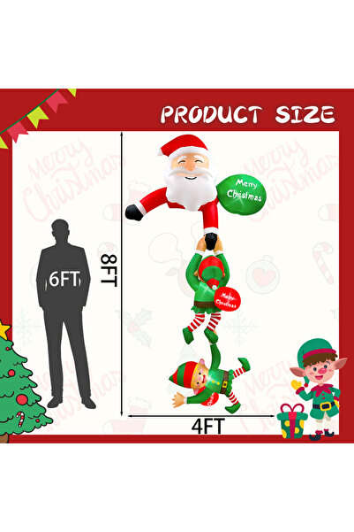Choice زينة عيد الميلاد القابلة للنفخ بطول 8 أقدام مع قابس أوروبي، تتضمن بابا...