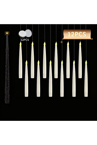 Choice 12pcs Floating Candles with Wand 12 PCs Magic Hanging Candles Flickeri...