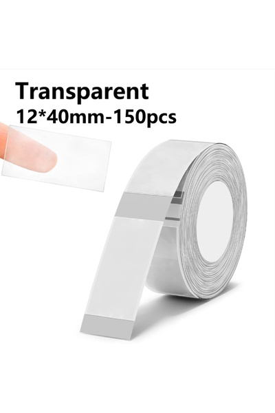 Choice5 ملصقات ماركلايف P15 شفافة مقاس 12 × 40 مم، شريط لاصق حراري، ورق للطاب...