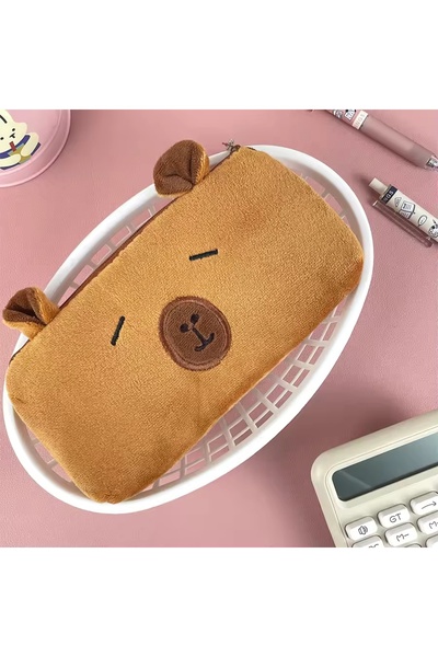 Choice Style C Cute Capibala Plush Pencil Case, Large Capacity Pencil Case, C...