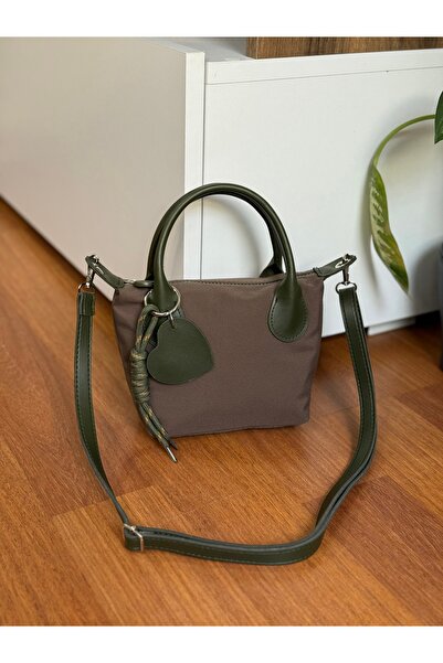 Bagnest Charm Detailed Fabric Small Size Women's Hand and Shoulder Bag