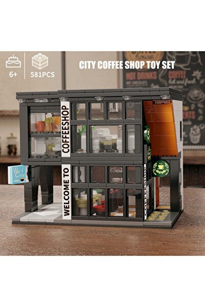 Choice T2071 587PCS Building Blocks Toy City Street View Coffee Shop Model Ed...