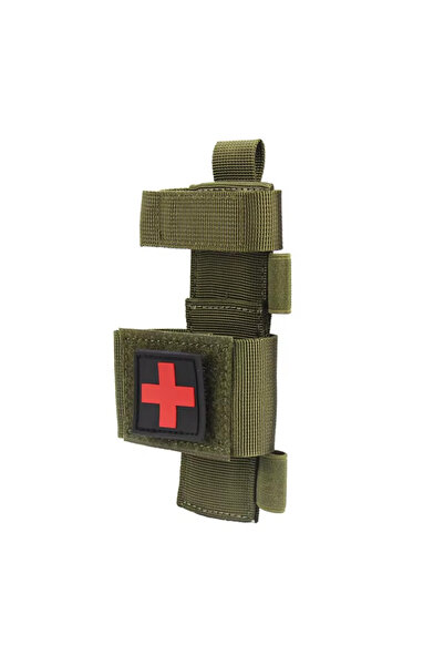 Choice حقيبة تكتيكية خضراء، جراب إسعافات أولية، حزام، رباط ضاغط سريع، مقص، مل...