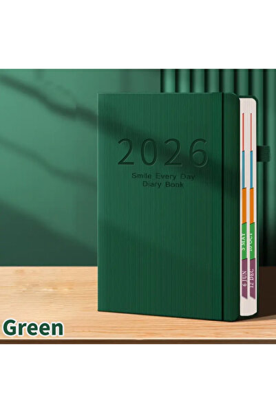 Choice دفتر أجندة A5 أخضر 2026، دفتر أجندة محمول من البولي يوريثان المحكم، دف...