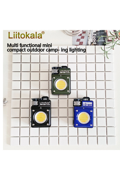 liitokala مصباح عمل محمول ومشرق للتخييم الخارجي، أسود اللون، طراز XY-009، مزو...