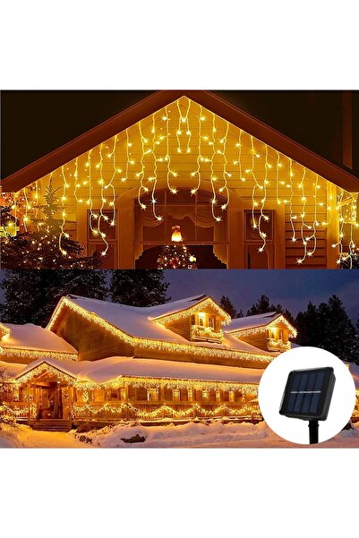 Choice 7M 162LED warm 3.5M/7M Solar Curtain Icicle Light Outdoor Eaves Decor ...