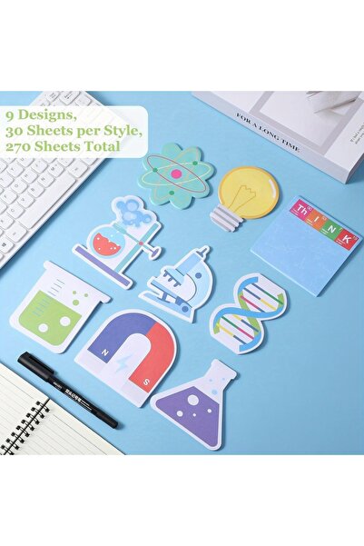 Choice 9 قطع من الملاحظات اللاصقة العلمية المضحكة، دفتر ملاحظات كيمياء لطيف، ...