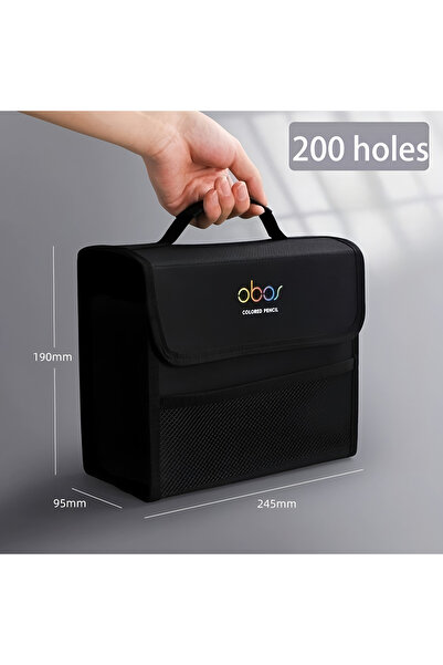 Choice قلم رصاص أسود من قماش أكسفورد، 200 ثقب، قابل للفصل والطي، 48/72/120/15...