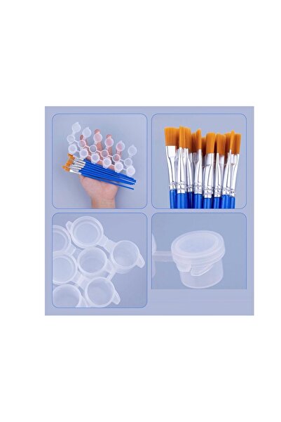 SİESPURE ⸻ 🎨 100 Adet Boş Boya Kutusu + 100 Adet Fırça Seti