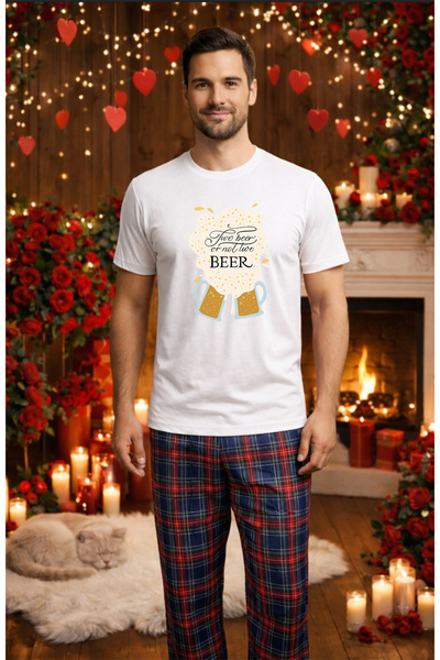 MVRDAR Σετ ανδρικής βαμβακερής πιτζάμας για την Ημέρα του Αγίου Βαλεντίνου, D...