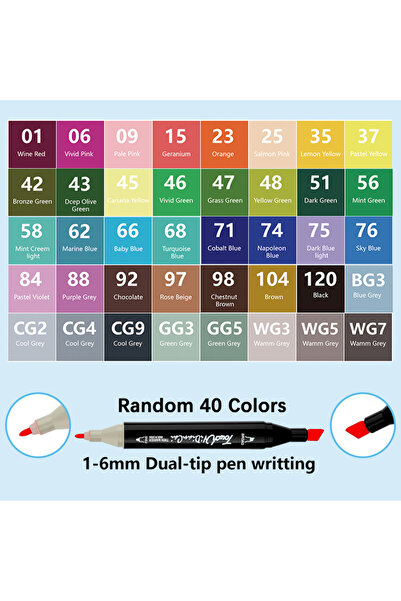 Choice 40 Colors 24-168 Colors Alcohol Markers Set Dual Tips Blender Art Mark...