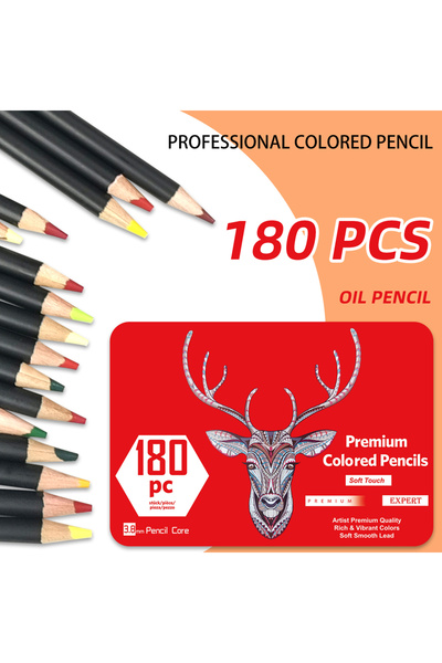 Choice مجموعة أقلام تلوين زيتية مكونة من 180 لونًا، مع علبة هدايا حديدية، مثا...
