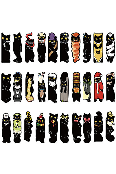 Choice 30 قطعة من فواصل الكتب على شكل قطة سوداء، ديكور مرح على شكل حيوان، منا...