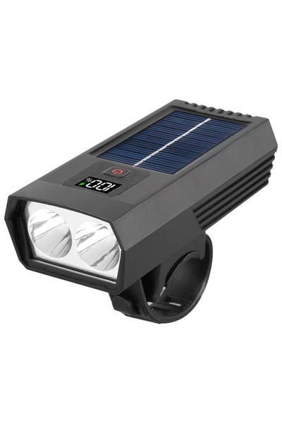 Choice مصباح أمامي للدراجة مزود بشاحن شمسي LED، مناسب للدراجات الجبلية والطرق...