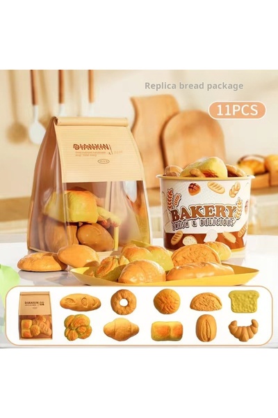 choice2 11pcs Educational Realistic Bread Fries Pizza Pretend Play Food Toy S...