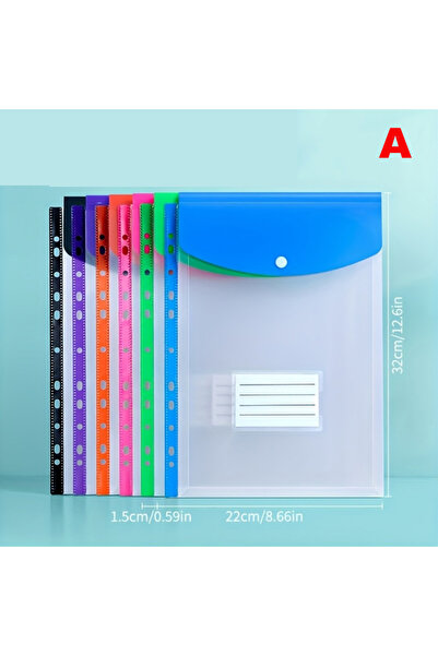 Choice 6pcs Color random-A 6pcs Plastic Envelope With Adhesive Snaps & 11 Hol...