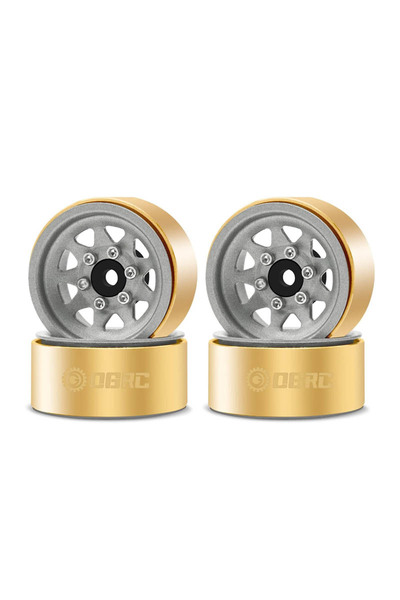 Choice Grey OGRC 1.0 Brass RC Deep Dish Wheel Rims Beadlock Wheels for 1/18 T...