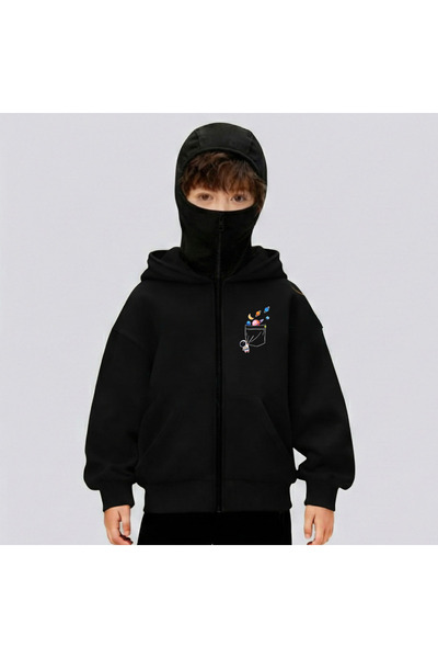 Flaubert -Kar Masked Ninja Unisex Zippered Sweatshirt Cardigan 3-Ply Thick Zi...